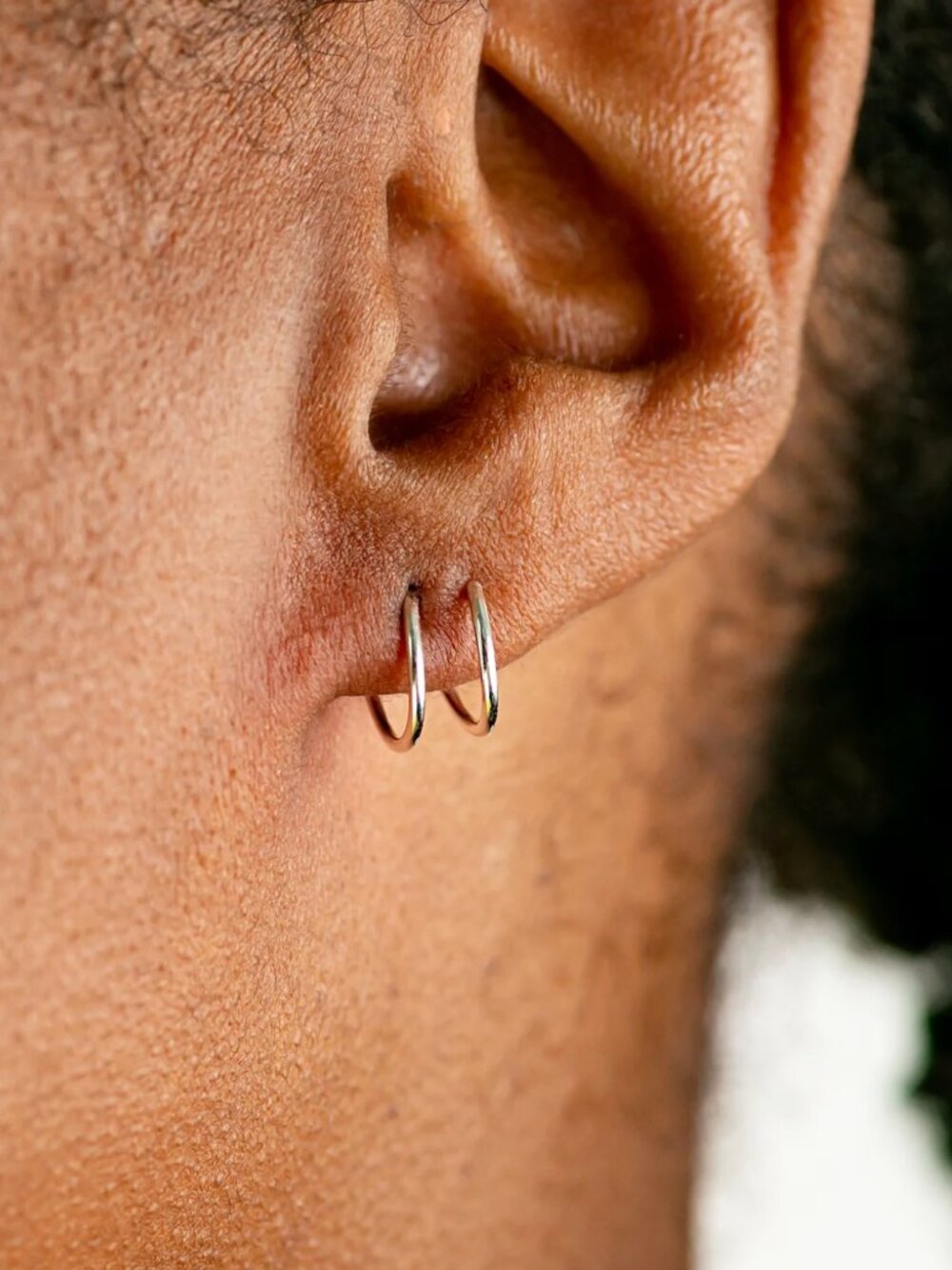 Tiny Twist Double Earring Sterling Silver / 9mm / Single Right Ear / Nose Ring